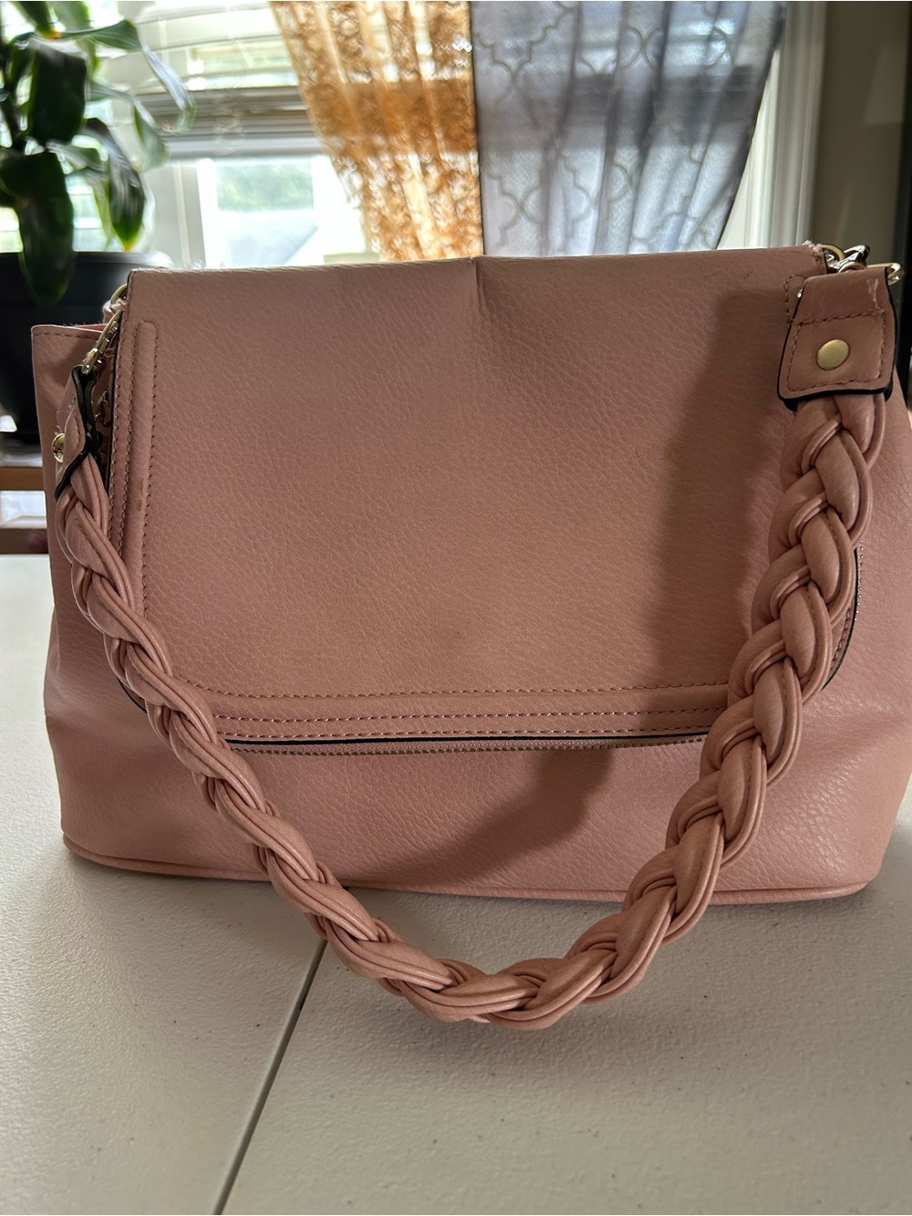 Apt. 9 Dusty Rose Braided-Handle Shoulder Bag